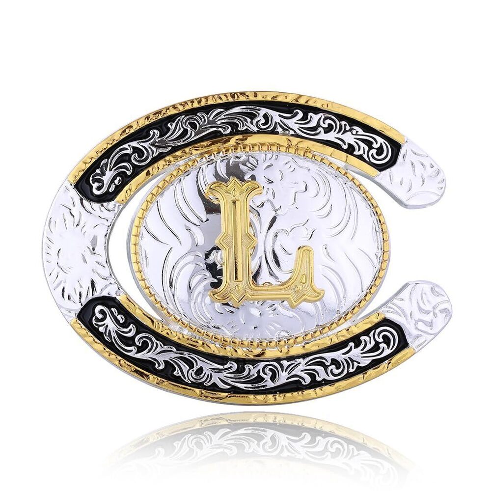 9952 Belt Buckle Boys, Western Cowboy Texas Rodeo Initial Letters A to Z